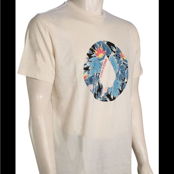 Volcom Men's Off-White Floral Graphic Tee - Picture 1 of 2